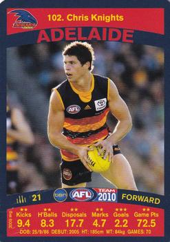 2010 Team Zone AFL Team #102 Chris Knights Front